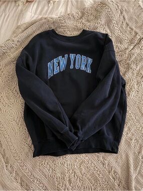 Brandy navy 'New York' Crewneck Sweatshirt with Blue Lettering